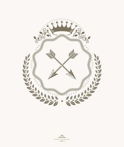 Emblema vintage, diseño heráldico vectorial.