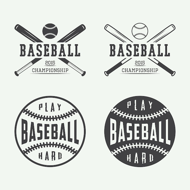 Emblemas de béisbol vintage, insignias