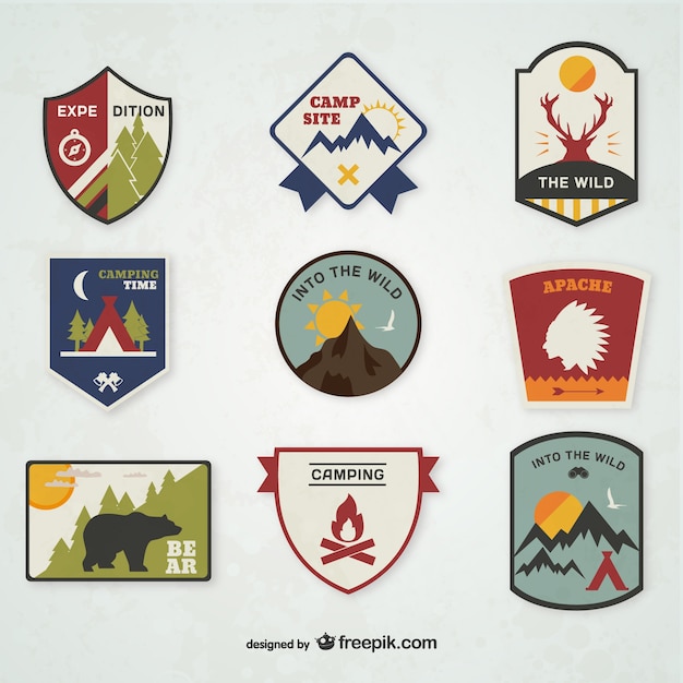 Vector emblemas de camping