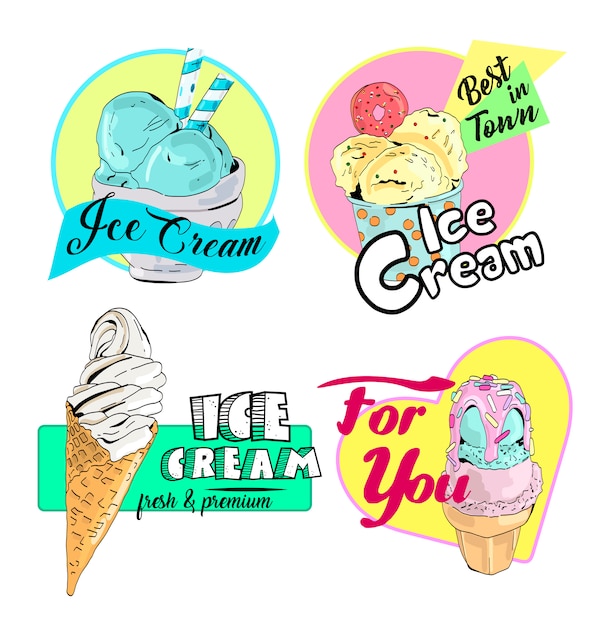 Vector emblemas de helado