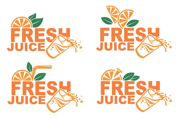 Vector emblemas de jugo fresco