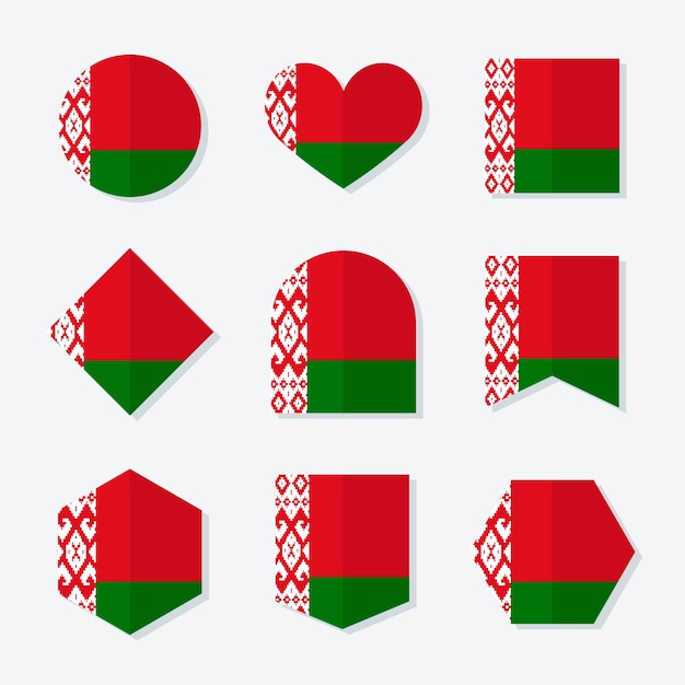 Vector emblemas nacionales de bielorrusia dibujados a mano
