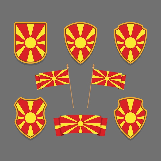 Emblemas nacionales de macedonia dibujados a mano