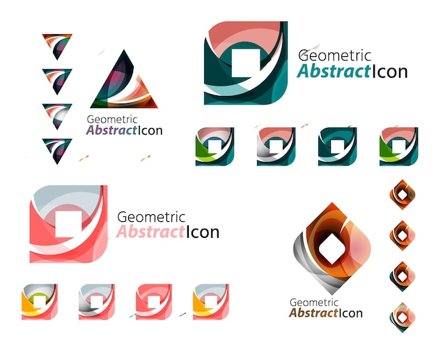 Emblemas de negocios de formas geométricas abstractas universales