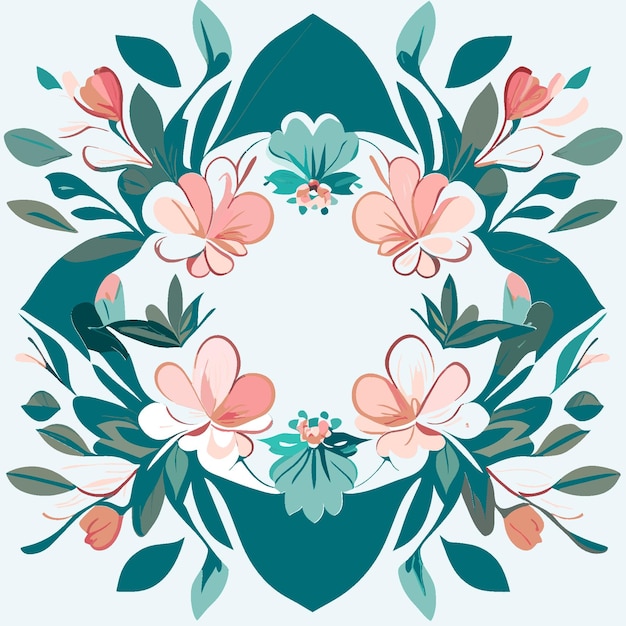 Vector embrace nature's beauty deleite de marco floral hecho a mano