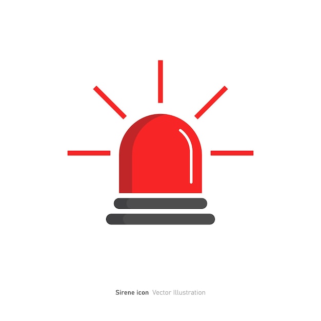 Emergency siren icon flat design vector illustration