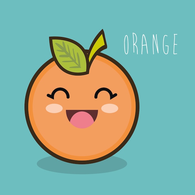 Emoción de dibujos animados naranja fresca