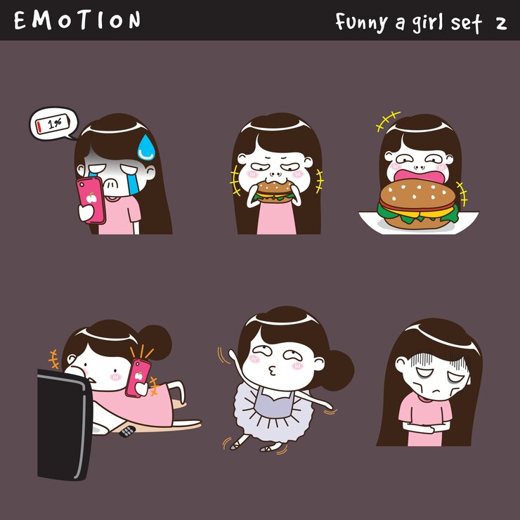 Emoción divertida una chica conjunto 2