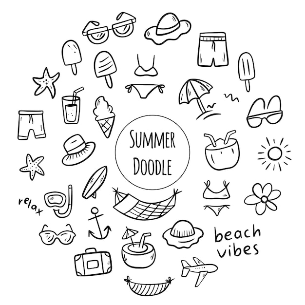 Una emocionante y vibrante colección de íconos de verano para sus proyectos y diseños creativos