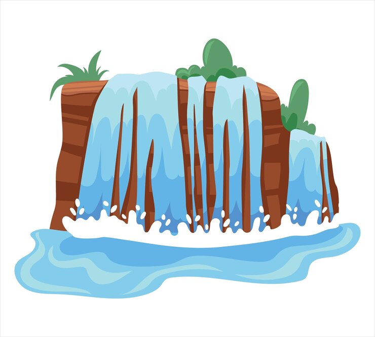 Vector emocionantes aventuras caminata por el río kayak y rafting a través de ríos de montaña