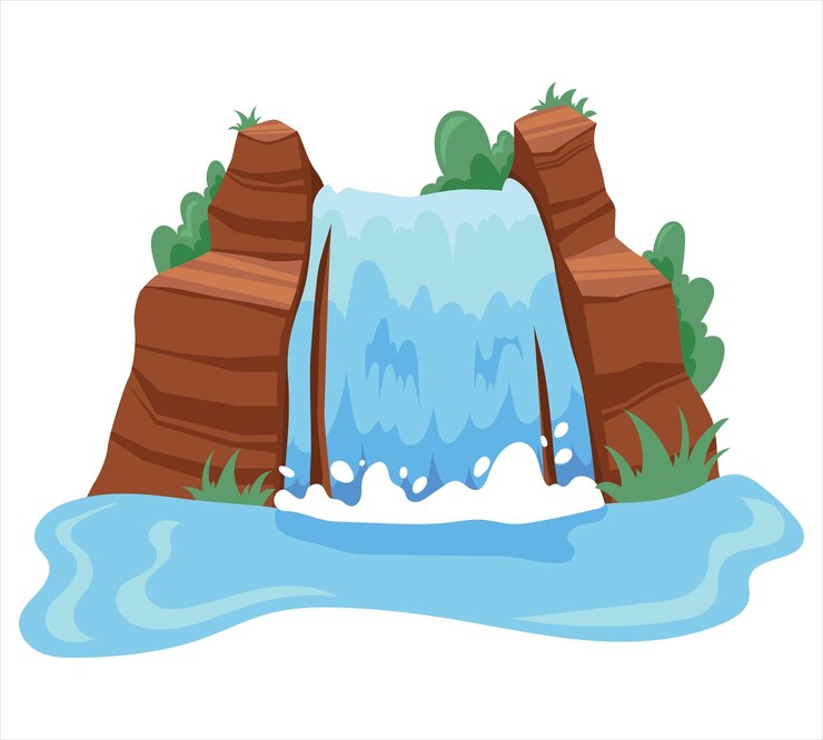 Vector emocionantes aventuras caminata por el río kayak y rafting a través de ríos de montaña