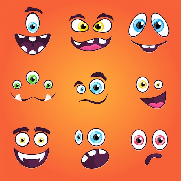 Vector emociones monstruos