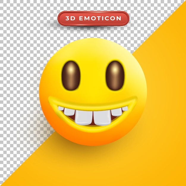 emoji 3d con dientes grandes