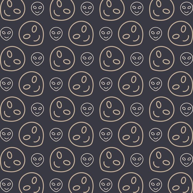 Emoji alienígena Icono vectorial que repite el patrón colorido fondo de ilustración vectorial