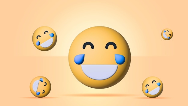 Vector emoji amarillo emoticones divertidos caras con expresiones faciales conjunto de iconos vectoriales estilizados en 3d