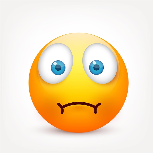Emoji cara amarilla con emociones emoji realista triste o feliz emoticon enojado estado de ánimo personaje de dibujos animados