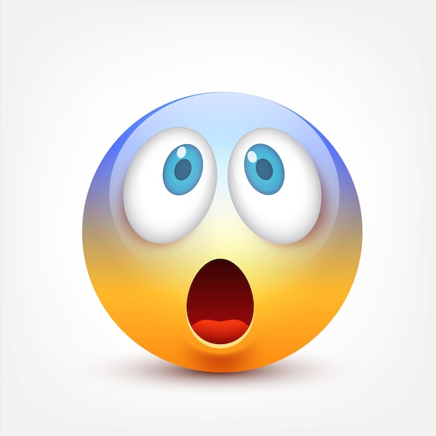 Vector emoji cara amarilla con emociones emoji realista triste o feliz emoticon enojado estado de ánimo personaje de dibujos animados