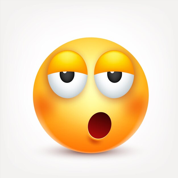 Emoji cara amarilla con emociones emoji realista triste o feliz emoticon enojado estado de ánimo personaje de dibujos animados