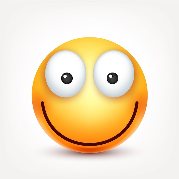 Emoji cara amarilla con emociones emoji realista triste o feliz emoticon enojado estado de ánimo personaje de dibujos animados