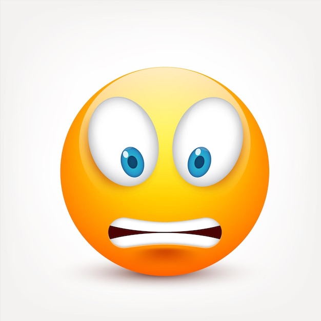 Emoji cara amarilla con emociones emoji realista triste o feliz emoticon enojado estado de ánimo personaje de dibujos animados