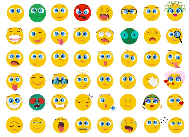 Emoji cara emoción conjunto de iconos