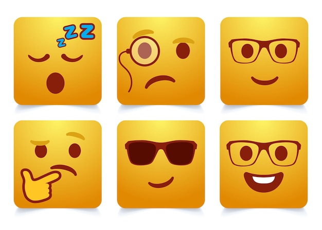 Vector emoji cara emoción emoji's vector cartoon emoji's set emoticons reacción para redes sociales