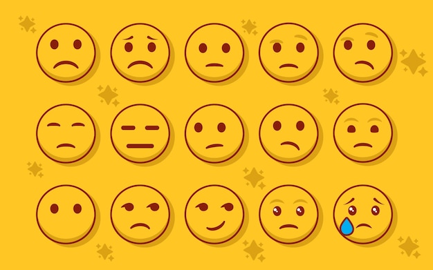 Emoji cara emoticono símbolos objetos de chat emojis establecer emoticonos reacción para redes sociales