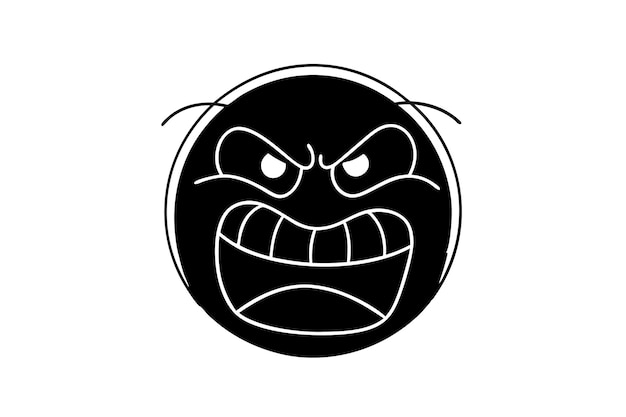 Emoji de cara enojada sobre un fondo blanco
