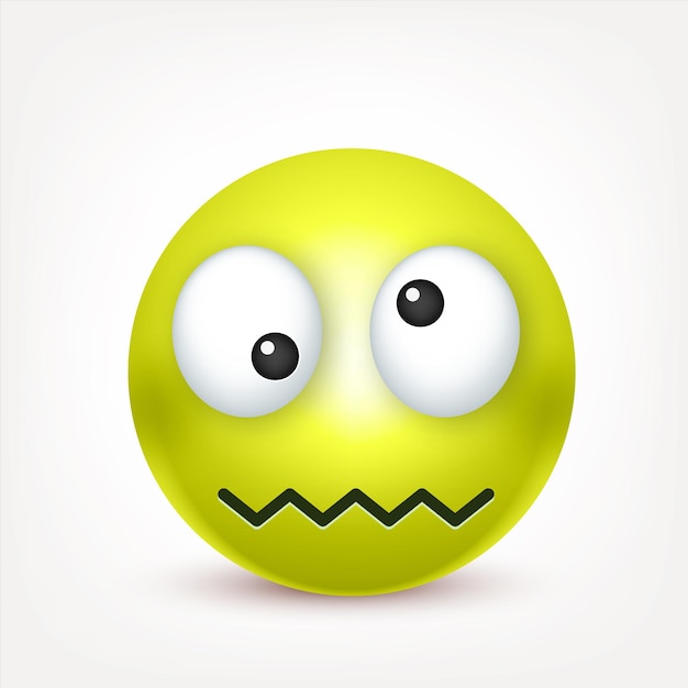 Vector emoji cara verde con emociones emoji realista triste o feliz emoticon enojado estado de ánimo personaje de dibujos animados