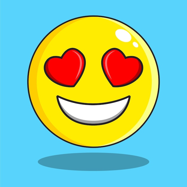 El emoji del corazón feliz es una ilustración vectorial linda.