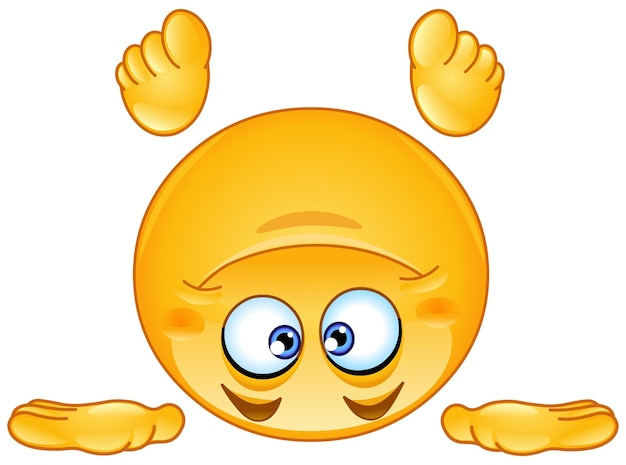 Emoji Emoticon de pie en su cabeza