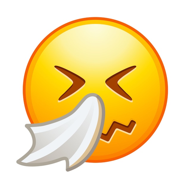 Emoji de estornudo emoji de estornudo emoticon de alergia con un estornudo de pañueloemoticono de alergia con un estornudo de pañuelo