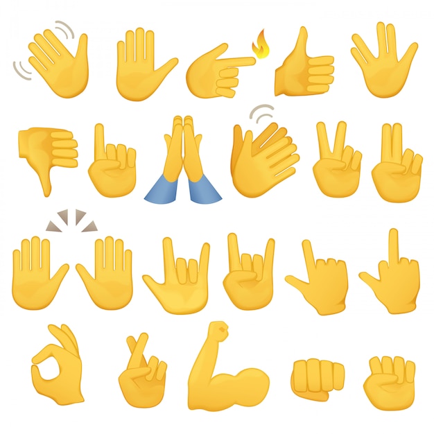 Vector emoji gestos iconos de mano