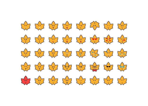 Vector emoji hoja de arce edición otoño para completar tu colección