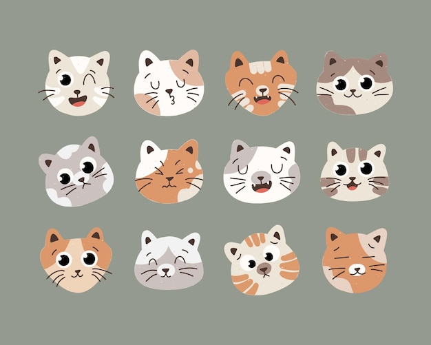 Emoji de icono de personaje de cabeza de gato