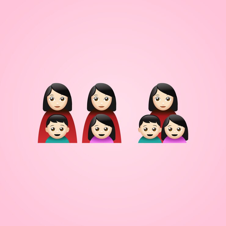 Emoji madre con hijos