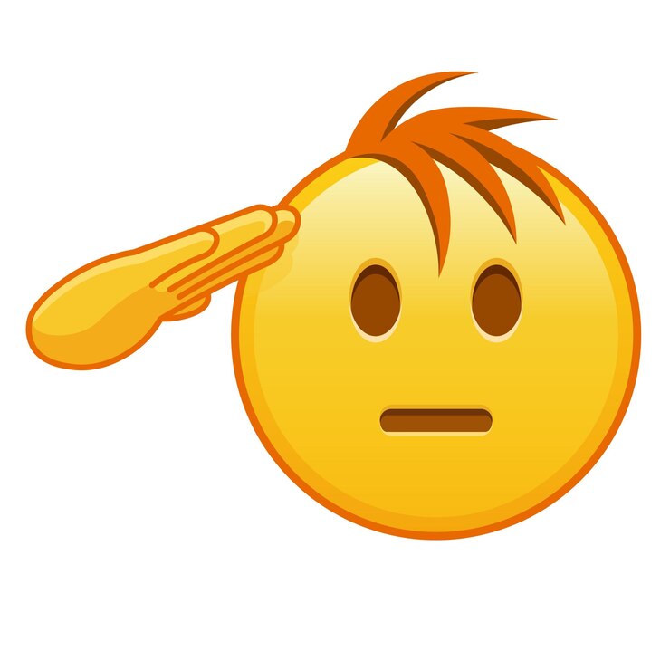 Vector emoji con la mano en la cara gran tamaño de emoji amarillo sonrisa con cabello