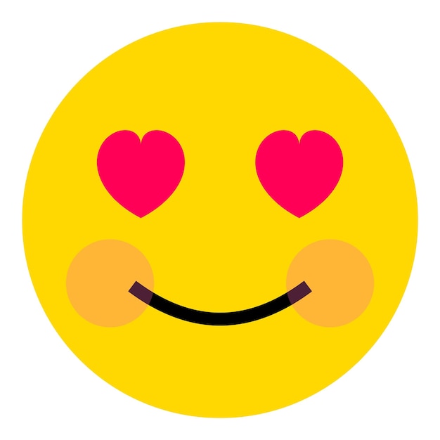 Emoji de ojos de corazón Vector de cara sonriente