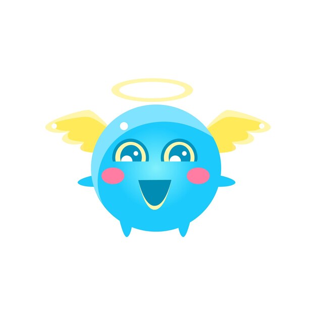 Vector emoji de personaje redondo de ángel