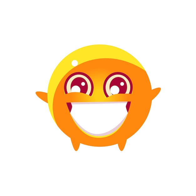 Vector emoji de personaje redondo extático