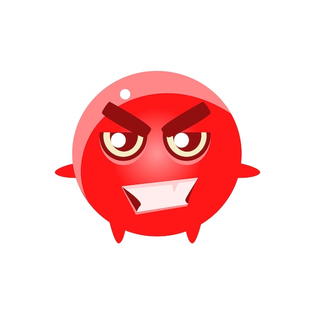 Emoji de personaje redondo sonriente malo