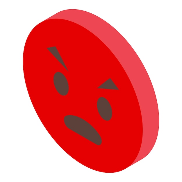 Emoji rojo redondo enojado que expresa el descontento