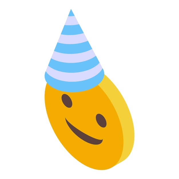 Emoji sonriente con un sombrero de fiesta para celebrar ocasiones especiales