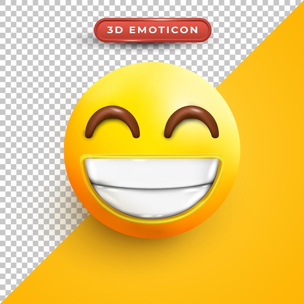 emoji de sonrisa 3d con fondo transparente