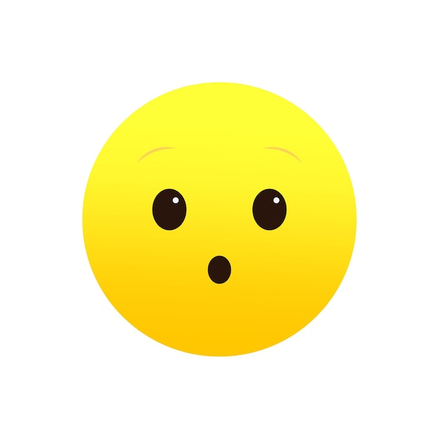 Emoji sorprendido con emoticon de ojos anchos Expresión conmocionada Ilustración vectorial EPS 10