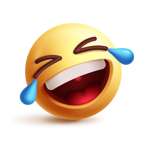 Emoji tonto personaje de clip 3D Emoji cara tonto personaje loco humor tonto llorando feliz