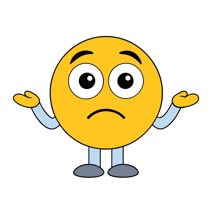 Vector un emoji triste y lindo aislado en un fondo blanco