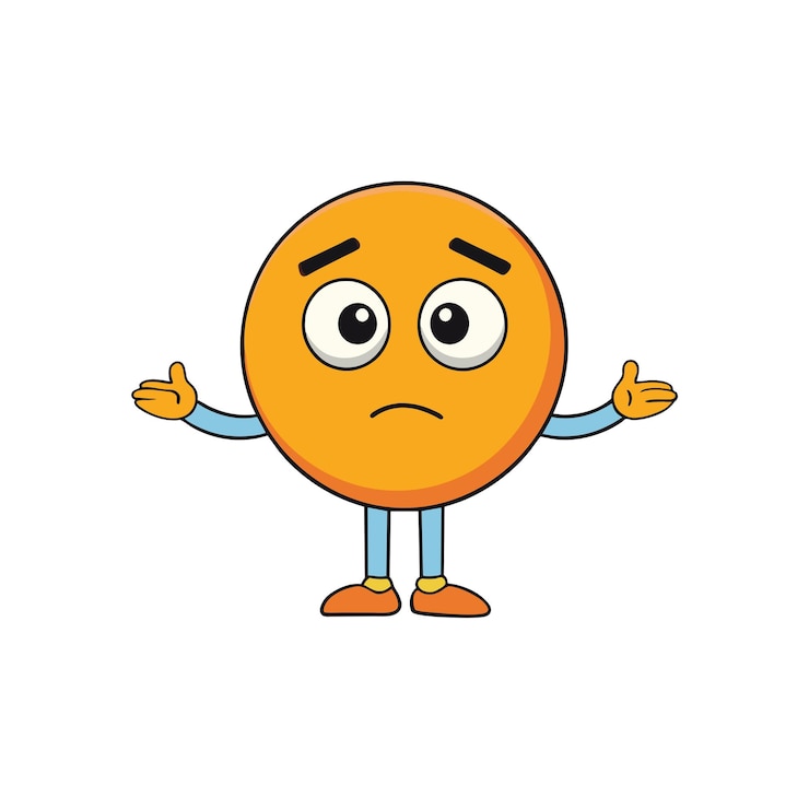 Vector un emoji triste y lindo aislado en un fondo blanco