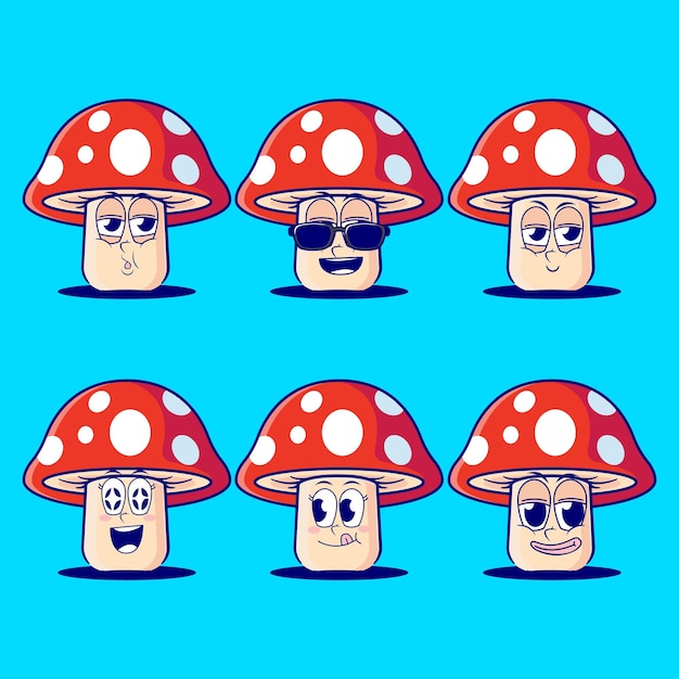 Emojis de dibujos animados de hongos