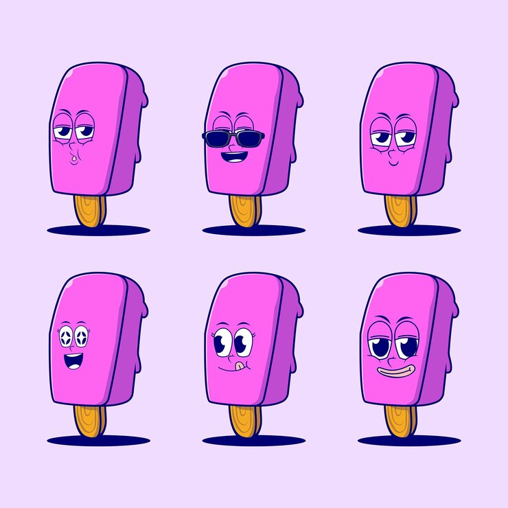Emojis de dibujos animados de vector de paleta